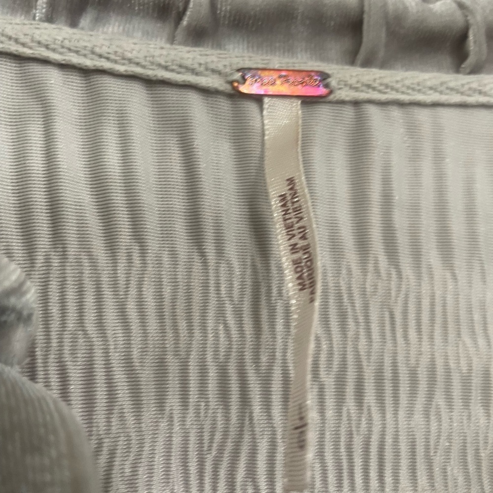 NWOT Free People My Best Top Gray Button-Up Blouse The velvet classic texture. - Picture 6 of 6